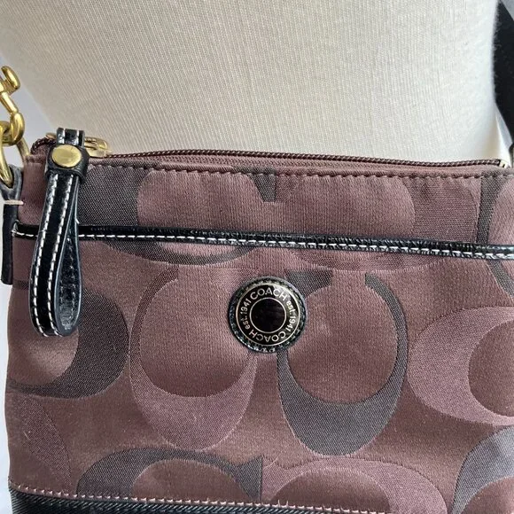 Coach Crossbody Shoulder Bag Brown/Black Swingpack - Picture 4 of 11